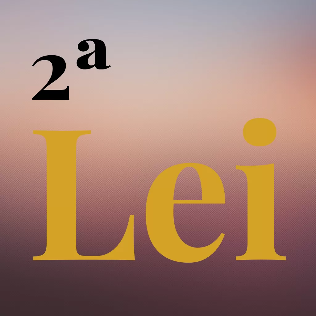 foto fundo degrade com tons de laranja e marrom, encima do fundo letras grandes escrito "segunda Lei"